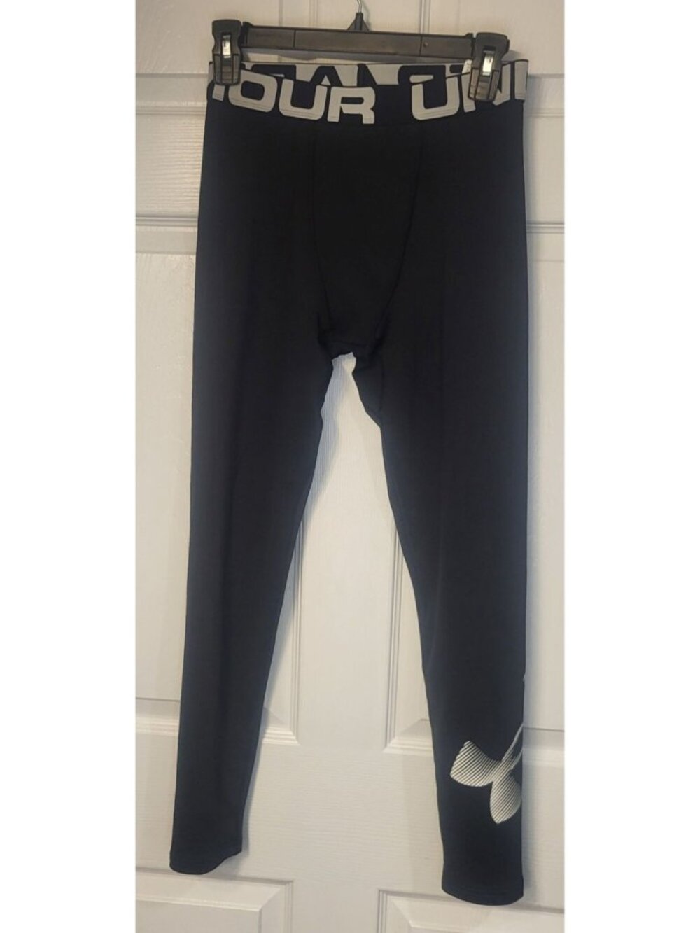 Under Armour Youth Coldgear Elastic Black Leggings Size YXL Football Compression
